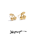 Yhpup Hot Style Metal Cherry Daily Small Earrings 316L Stainless Steel 18K PVD Plated Versatile Charm Jewelry Bijoux Femme