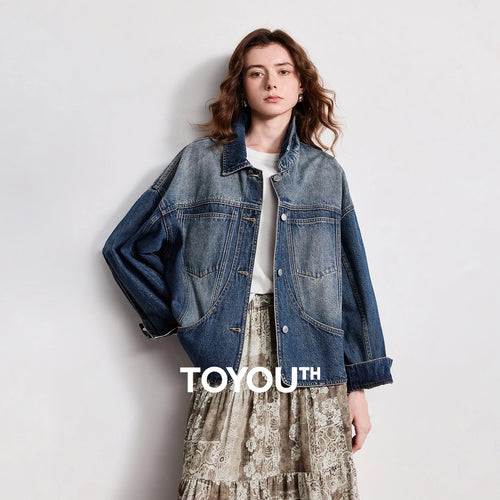 Jaqueta Jeans Feminina Cropped Destroyed com Bolsos