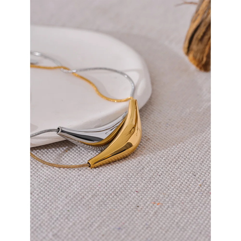 Yhpup 316l Stainless Steel Cast Pendant Clavicle Necklace Waterproof 18K PVD Plated Fashion Collar Jewelry New Chic Style Gift