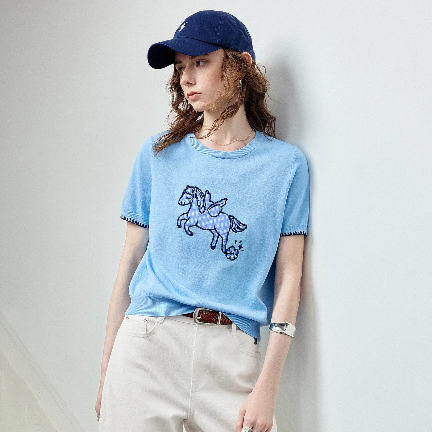 Blusa Feminina de Tricô Xadrez Jacquard Pégaso