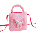 Pequena Bolsa Infantil Unicórdio Super Fofa de Pelúcia Rosa Chock