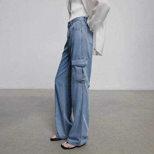 Calça Jeans Feminina Wide Leg Leve em Liocel