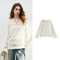 Blusa de Liocel Bicolor com Gola Redonda