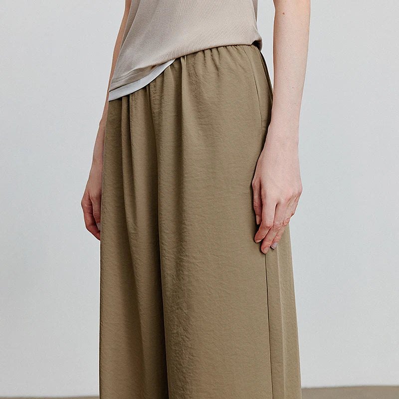 Calça Feminina Wide Leg com Cós Elástico