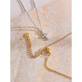 Colar Feminino Cruz com Zircônia em Aço Inoxidável 6