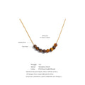 Yhpup Natural Aventurine Agate Tiger Stone Beads Chain Drop Necklace High Quality Fashion Collar Jewelry Gala Gift Wholesale