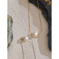 Colar Feminino Gota com Pérola em Aço Inoxidável 11