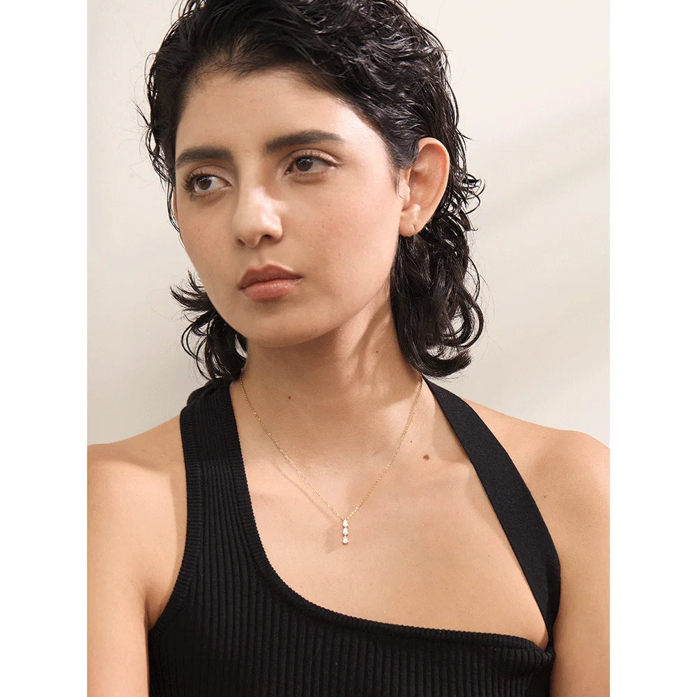 Colar Feminino Gota com Zircônia em Aço Inoxidável 2
