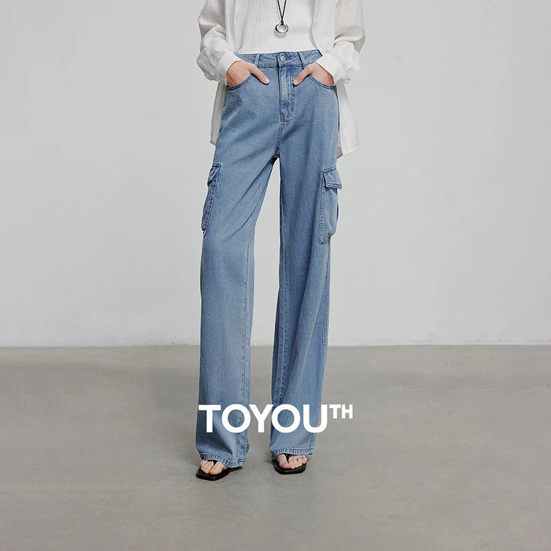 Calça Jeans Feminina Wide Leg Leve em Liocel