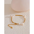 Yhpup Natural Freshwater Pearls Stainless Steel Pipe Handmade Necklace Bracelet Gold Color PVD Plated Fashion Jewelry Bijoux
