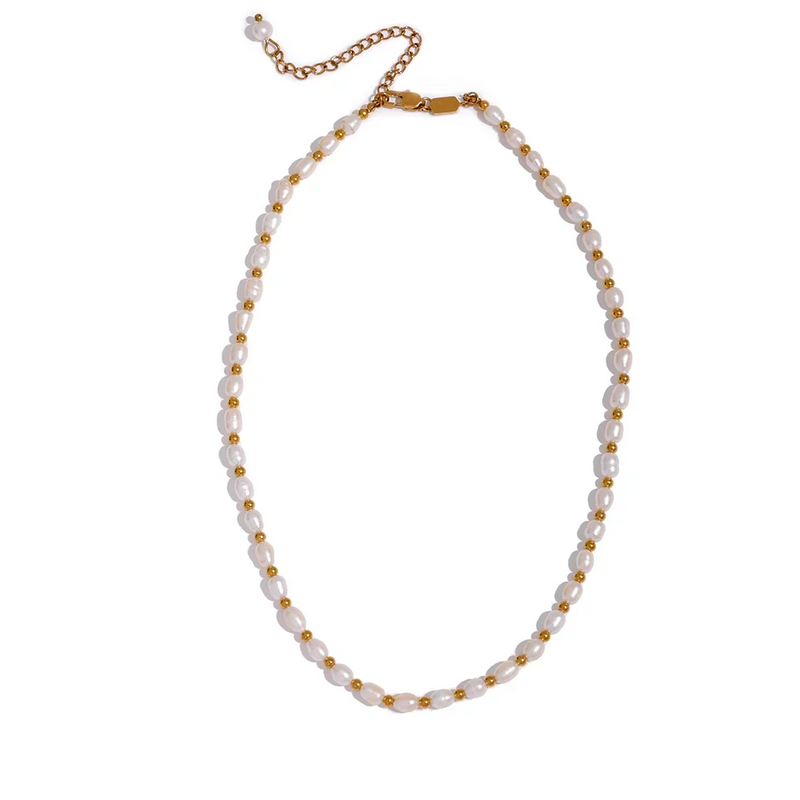 Colar Feminino Gota com Pérola | Aço Inoxidável