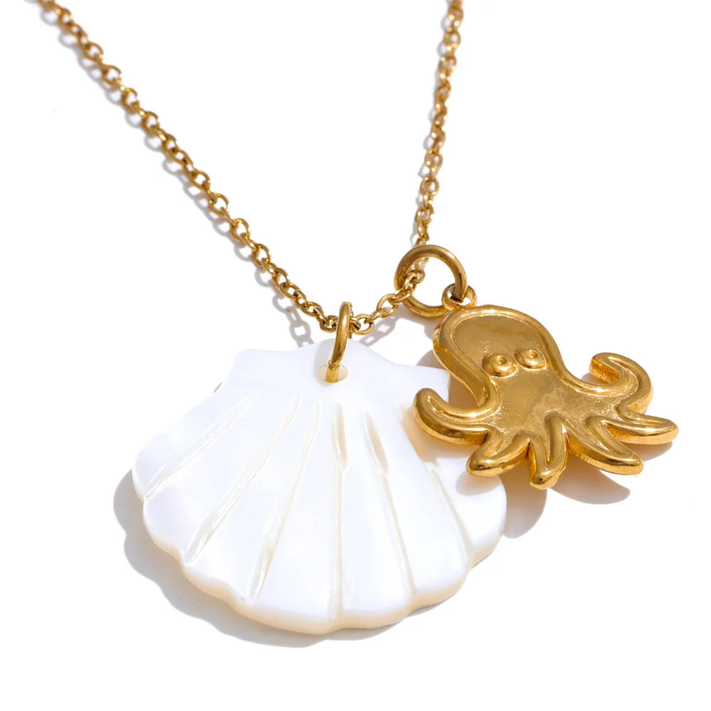 Colar Feminino Estrela em Aço Inoxidável 3 YH5016A Octopus