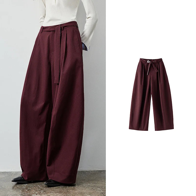 Calça Alfaiataria Feminina Wide Leg com Cinto