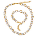 Yhpup Stainless Steel Metal Handmade Chain Statement Necklace Bracelet 2026 PVD Plated Waterproof Popular Statement Jewelry Set