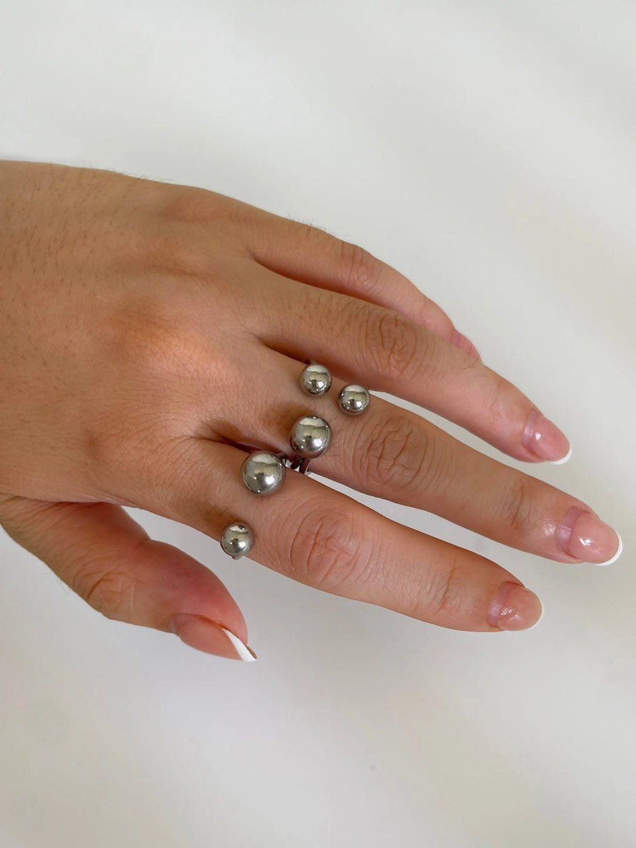 Conjunto de Anéis Abertos com Esferas em Aço Inoxidável