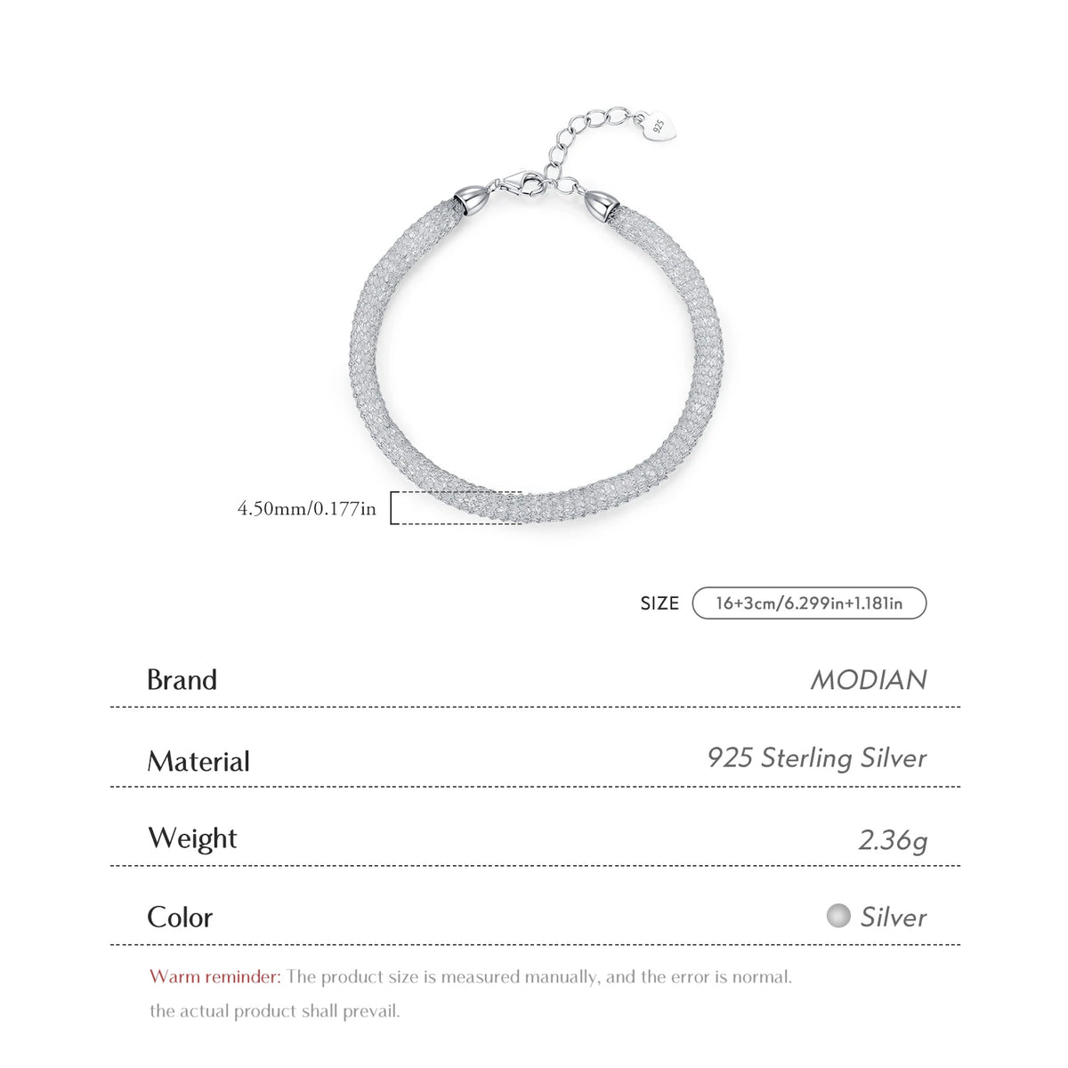 MODIAN 925 Sterling Silver Shinning Reticular Full Zirconia Weave Bracelet Exquisite Party Bracelets For Women Fine Jewelry