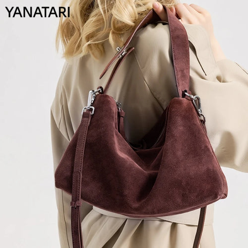Bolsa Feminina em Couro Legítimo Grande com Design Minimalista para Ombro