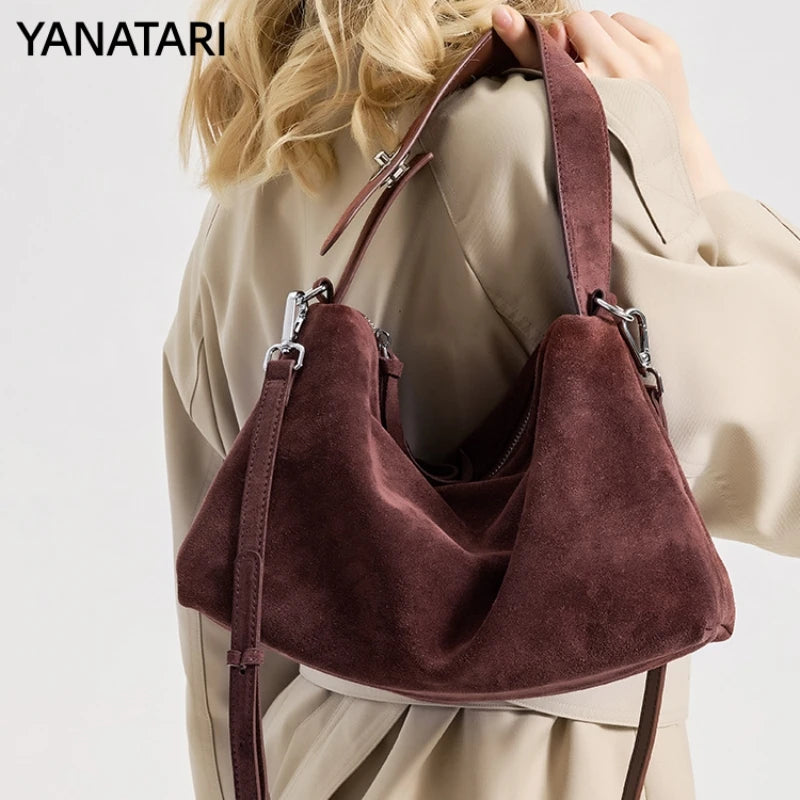 Bolsa Feminina em Couro Legítimo Grande com Design Minimalista para Ombro