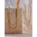 Colar Feminino de Camadas Gota em Aço Inoxidável 6