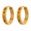 Brinco de Argola 20 mm com Zircônias Coloridas