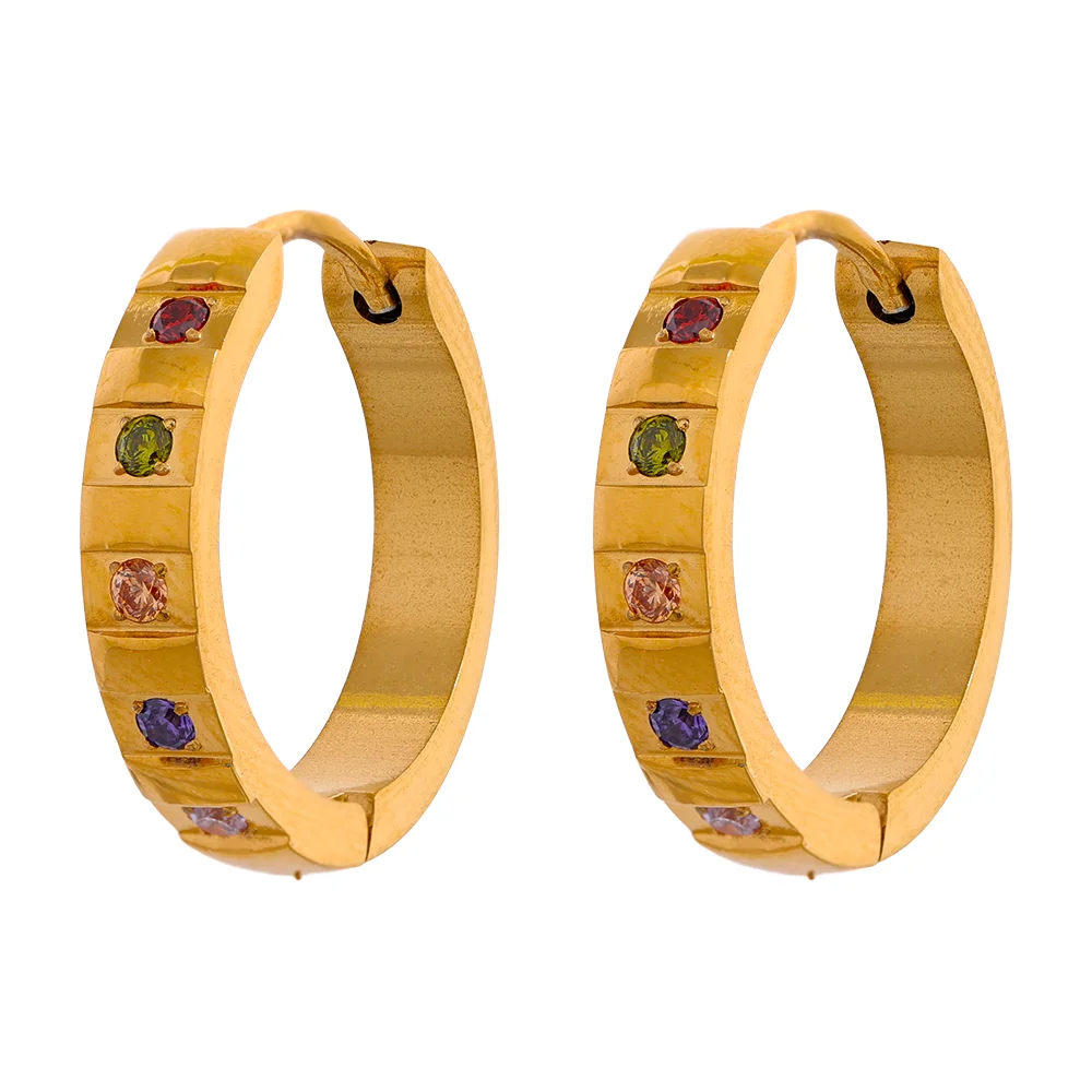 Brinco de Argola 20 mm com Zircônias Coloridas
