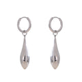 Yhpup Stainless Steel Glossy Water Drop Dangle Hoop Earrings Tarnish Resistant Metal Attractive Jewelry Accessories High Quality