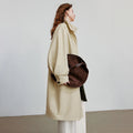 Trench Coat Feminino Midi Leve Estilo Barn com Gola Alta