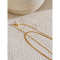 Colar Feminino de Camadas Gota com Zircônia em Aço Inoxidável 4