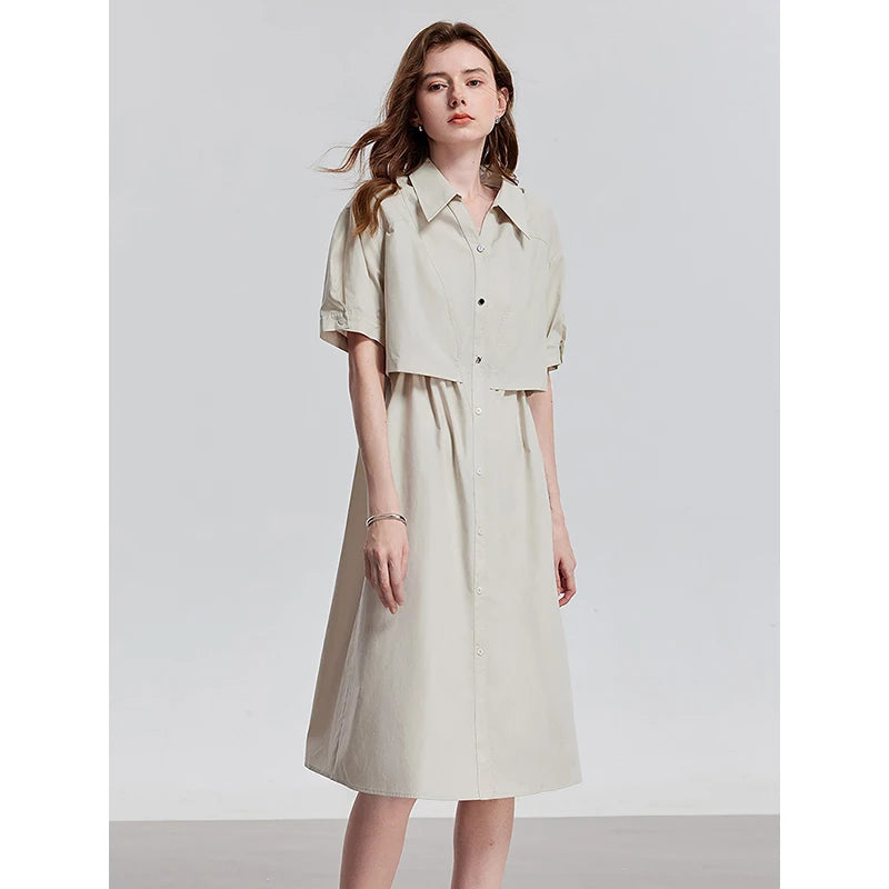 Vestido Chemise Midi Solto de Liocel