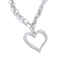 Yhpup Classic Stylish Stainless Steel Heart Love Drop Chain Necklace Gold Platinum Color PVD Plated Fashion Romantic Jewelry YH1697A Platinum