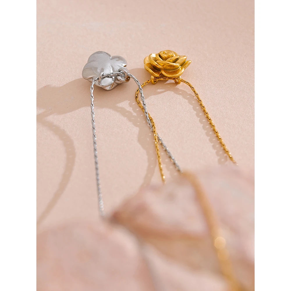 Colar Feminino Flor em Aço Inoxidável 3