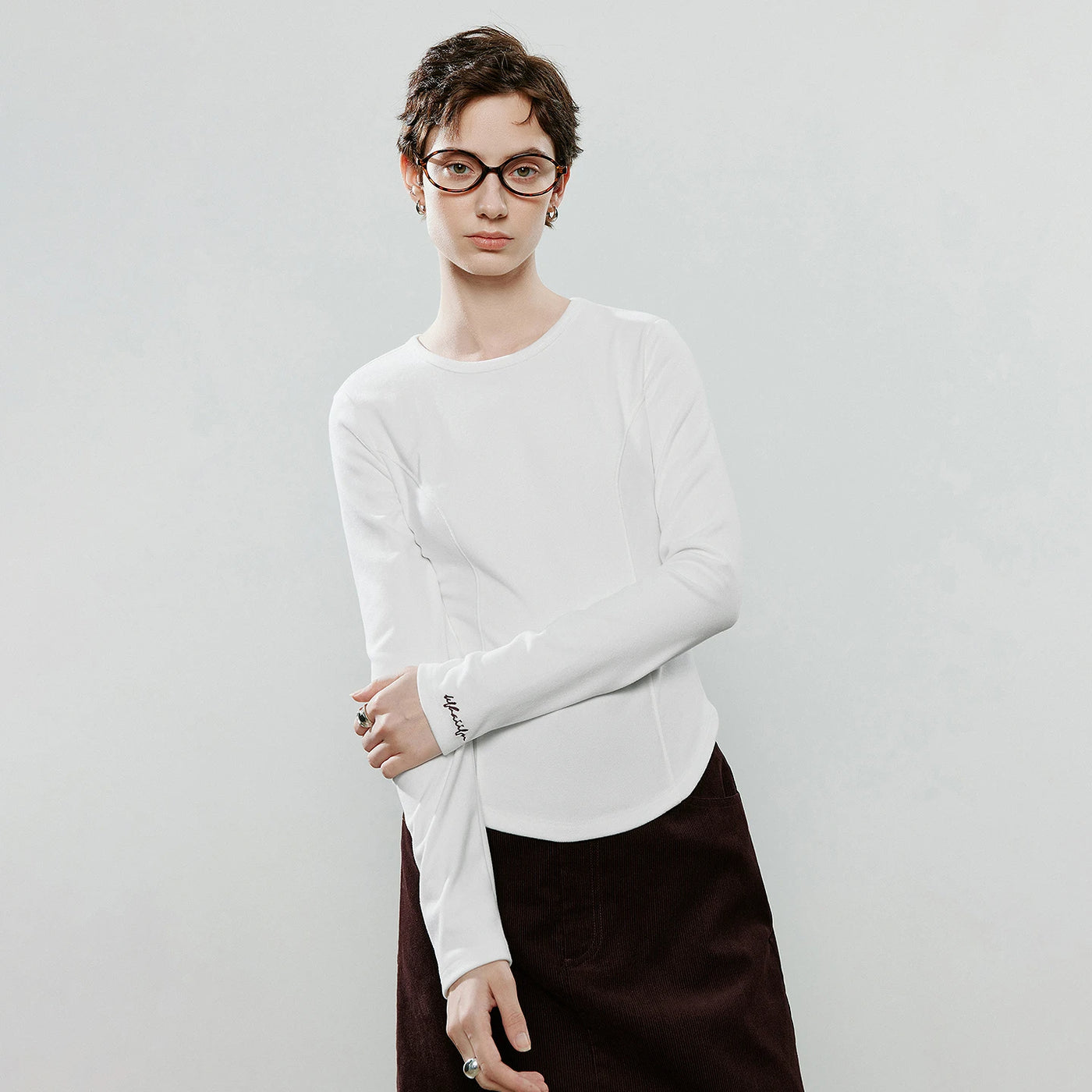 Blusa Feminina Slim de Fleece Manga Longa