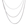 Colar Feminino de Camadas Gota em Aço Inoxidável 8 YH4709A Platinum