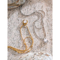 Colar Feminino de Camadas Gota com Zircônia em Aço Inoxidável 5