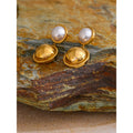 Yhpup Fashion Temperament Simulated Pearl Round Daily Drop Earrings Women Stainless Steel Fashion Versatile Charm Jewelry Bijoux