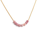 Yhpup Natural Aventurine Agate Tiger Stone Beads Chain Drop Necklace High Quality Fashion Collar Jewelry Gala Gift Wholesale Rhodochrosite