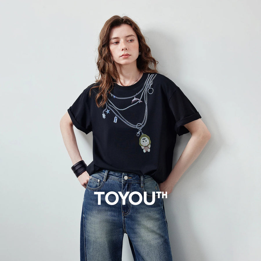 Camiseta Feminina de Liocel e Algodão com Estampa Sapo