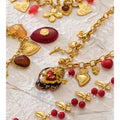 Yhpup Fashion Acrylic Resin Cherry Flower Heart Sun Pendant Charms Necklace Stainless Steel Golden Handmade Jewelry Gift