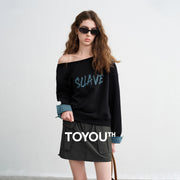Moletom Cropped Feminino Xadrez com Ombros Vazados