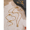 Yhpup Hot Style Stainless Steel Zirconia Flower Pendant Necklace Bracelet Bangle Earrings 18K Plated Golden Versatile Jewelry