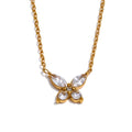 Colar Feminino Gota com Zircônia em Aço Inoxidável 11 Ouro