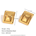Brinco Retangular Vintage com Banho Ouro 18K
