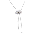 Yhpup 70cm Sweater Chain Jewelry Stainless Steel Oval Geometric Drop Stretchable Necklace for Women Minimalist Charm PVD Jewelry YH2105A Platinum
