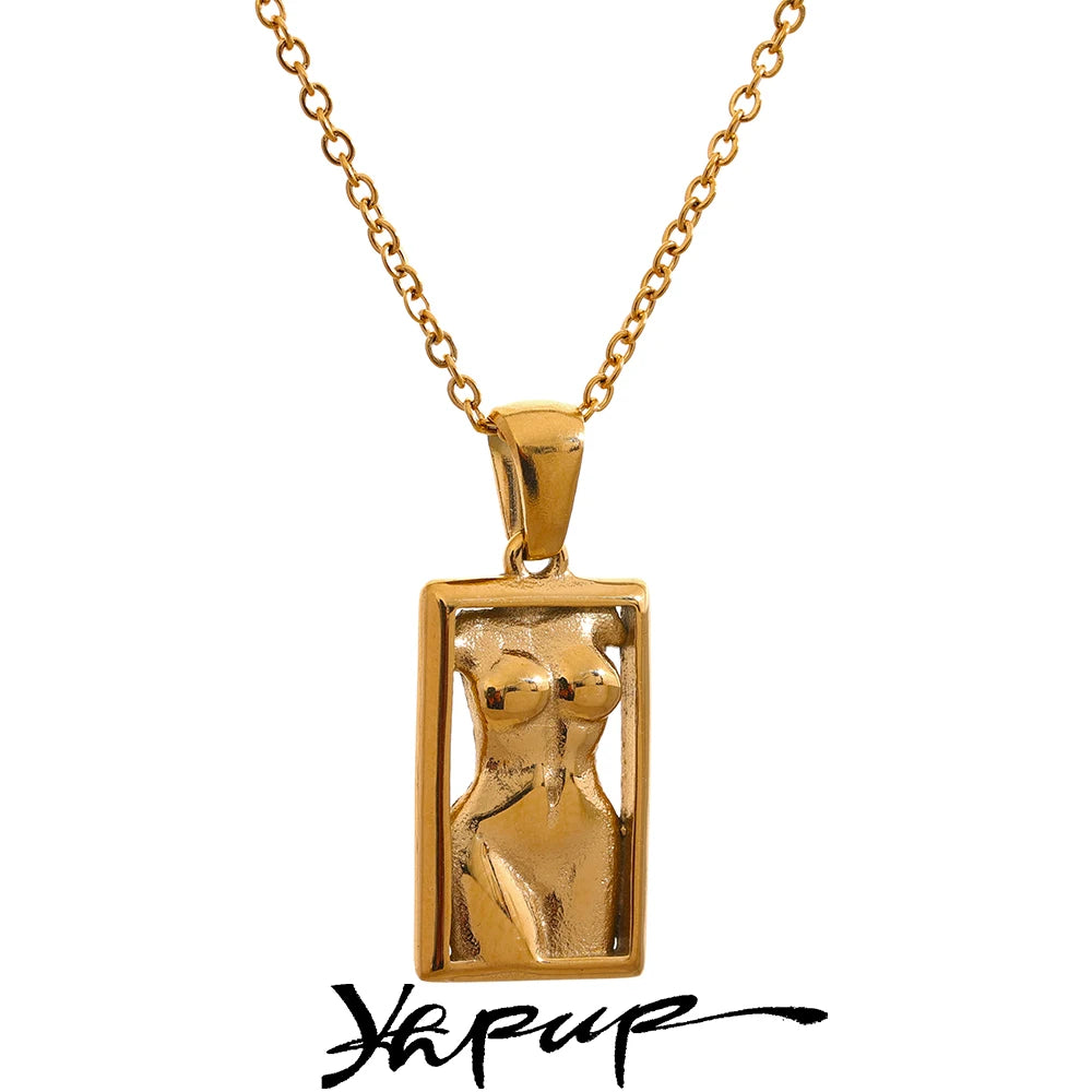 Colar Feminino Quadrado em Aço Inoxidável 2