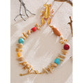 Yhpup Attractive Unique Ocean Shell Stone Handmade Lobster Crayfish Pendant Necklace Summer Charm Collar Statement PVD Jewelry
