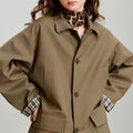 Trench Coat Feminino Midi Xadrez com Cinto