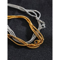 Yhpup Waterproof Stainless Steel Layered Adjustable Overlay Long Chain Necklace 18K Gold Plated Metal Trendy Fashion Jewelry