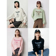 Moletom Feminino Streetwear com Flores e Letras Bordadas