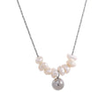 Yhpup Summer Natural Freshwater Pearls Delicate Korean Gentle Charm Necklace Stainless Steel Fashion Jewelry for Women YH1424A Steel