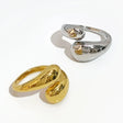Anel Dome Largo Escultural com Banho Ouro 18K